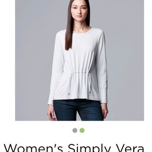 Simply vera wang pleaded drawstring top periwinkle